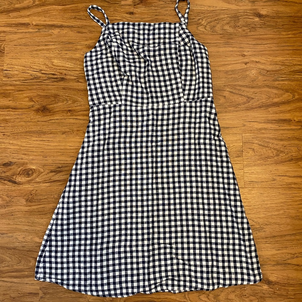 Black and white mini gingham dress